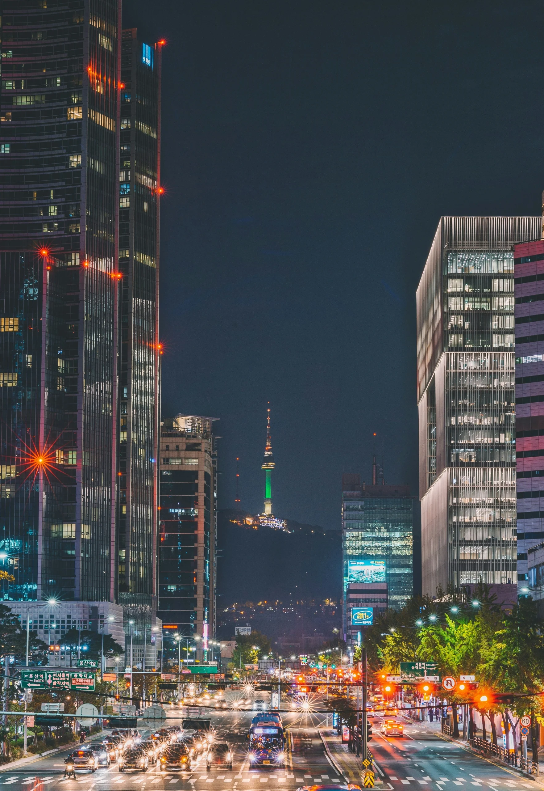 night life building facade south korea