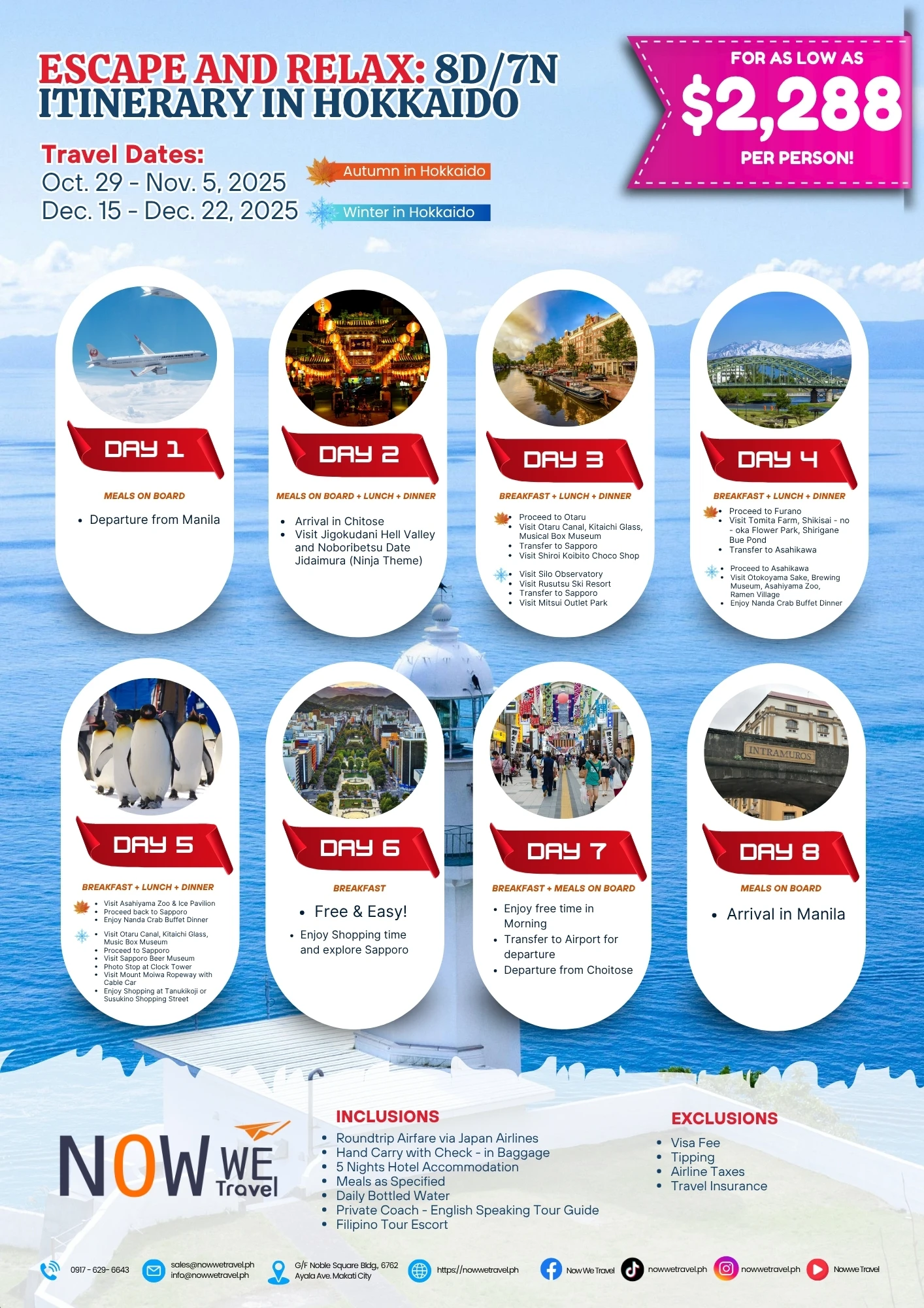 8D/7N Hokkaido Japan Tour
