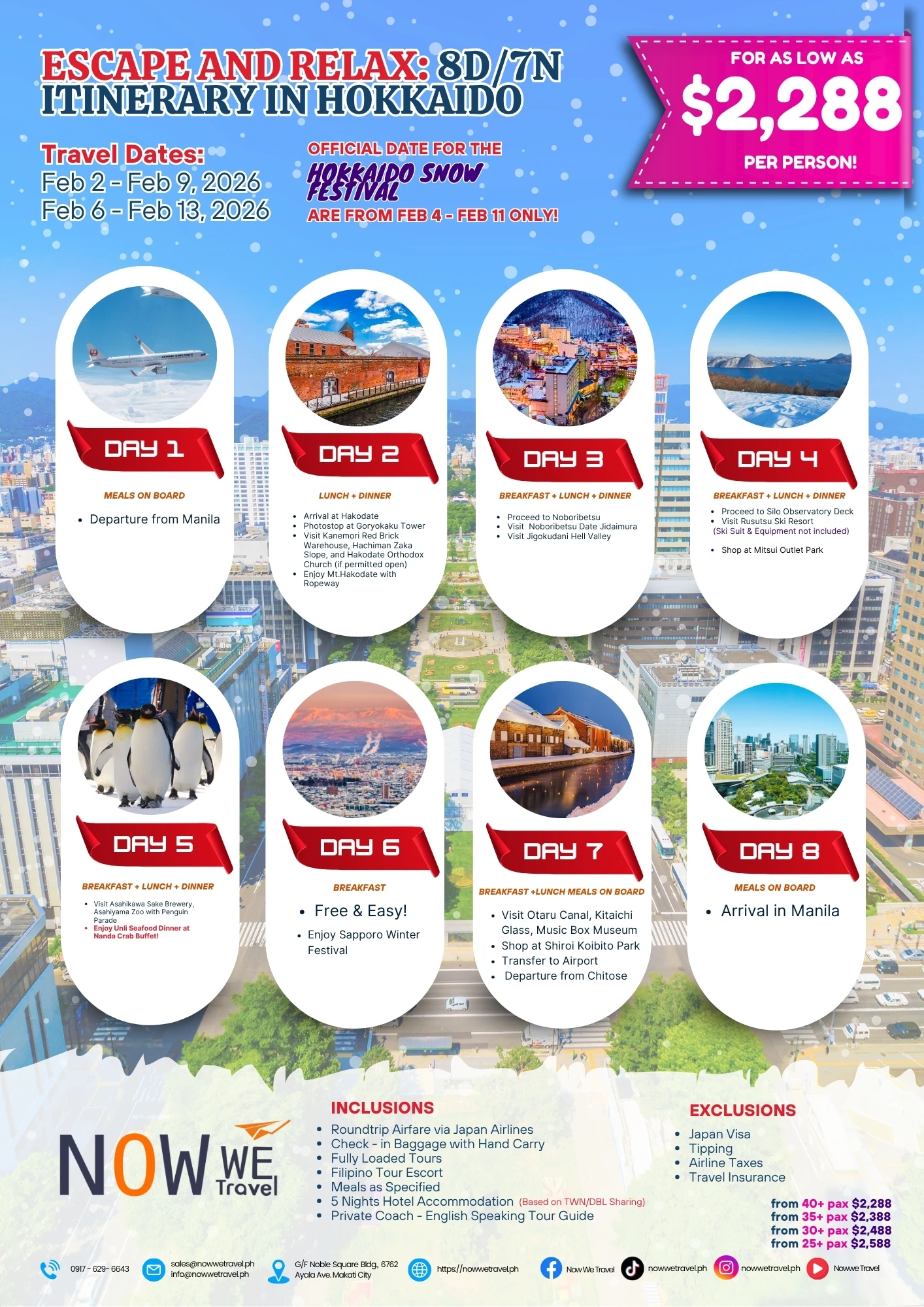 8D/7N Snow Festival Hokkaido