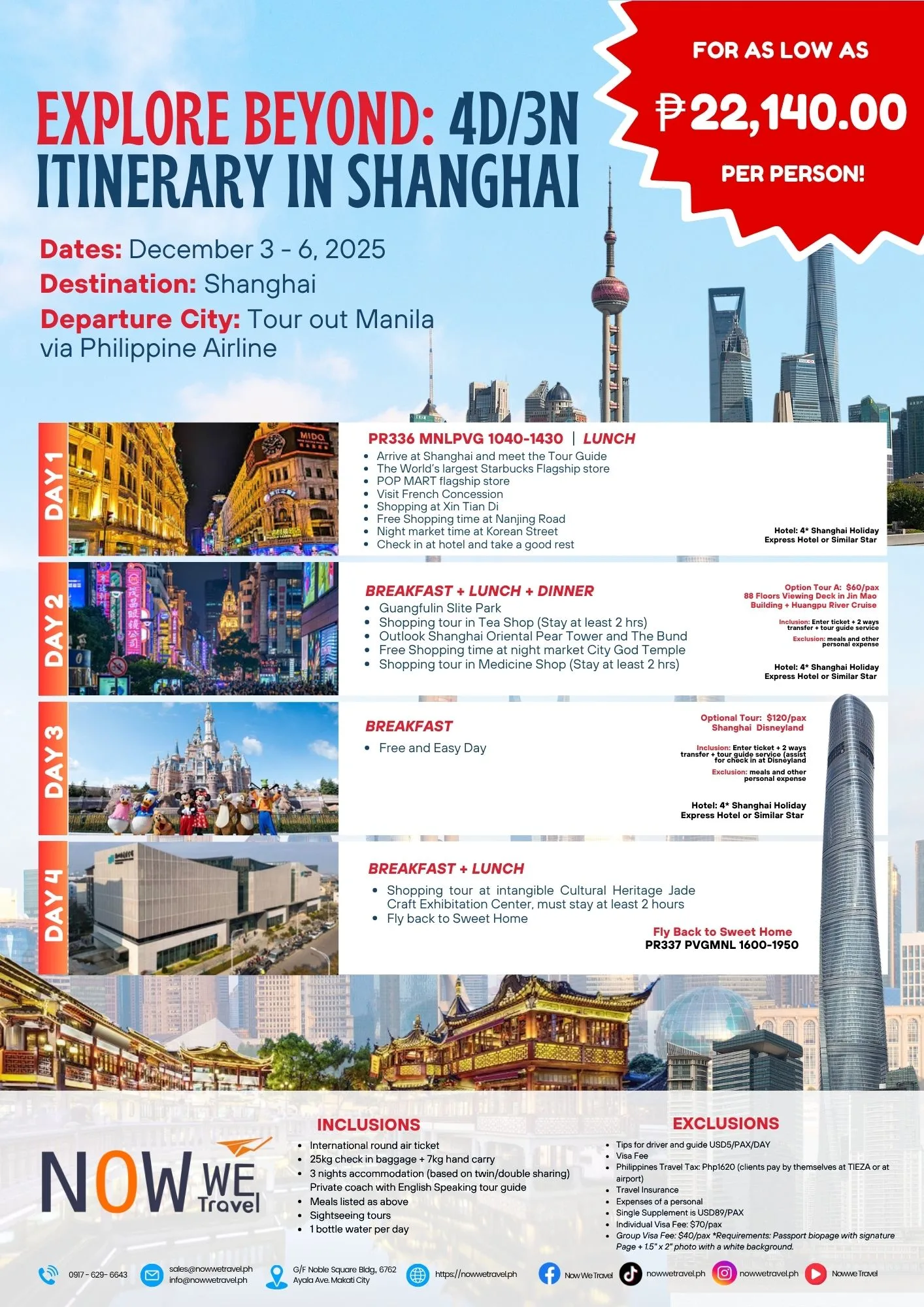 Shanghai Travel Tour 4D3N Packages