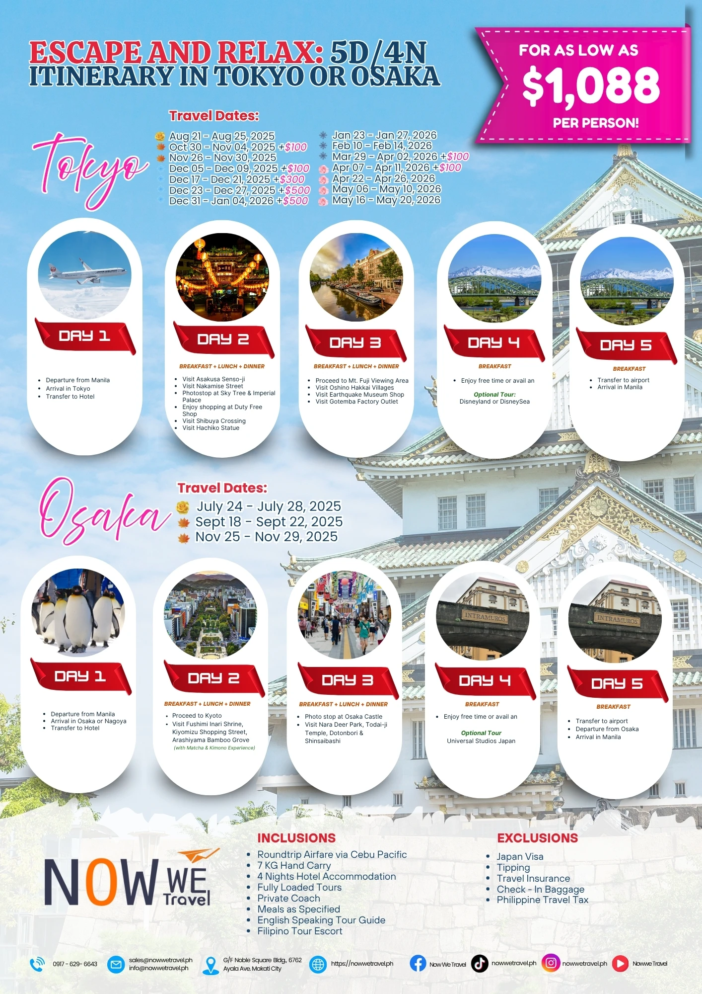 Osaka Tokyo 5D/4N Tour