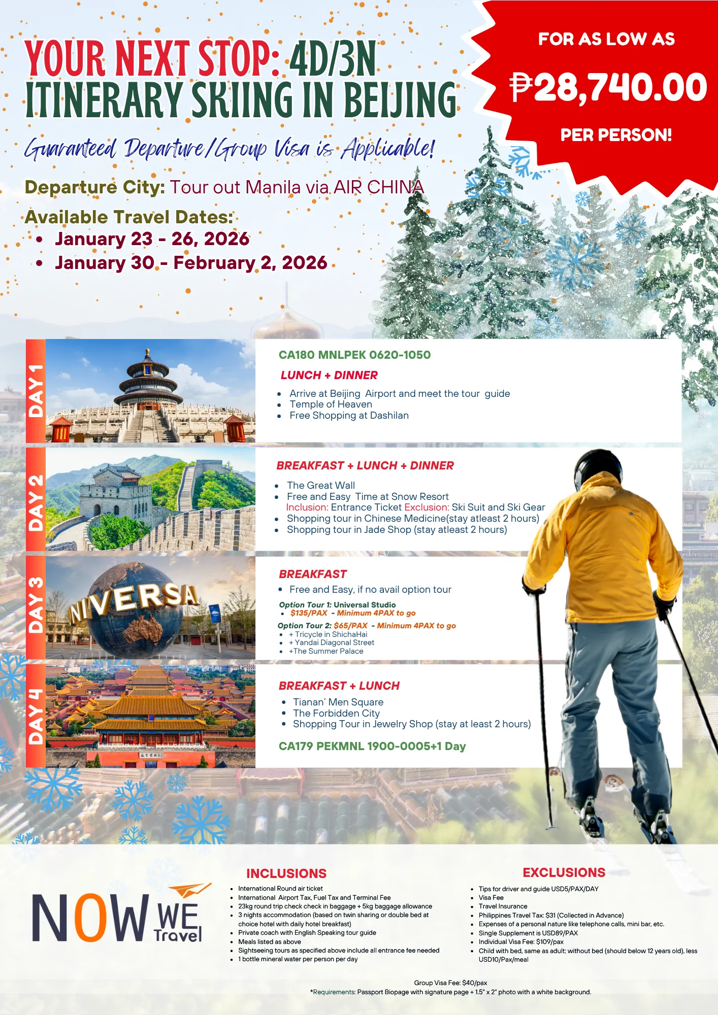 4D3N Beijing Skiing Tour