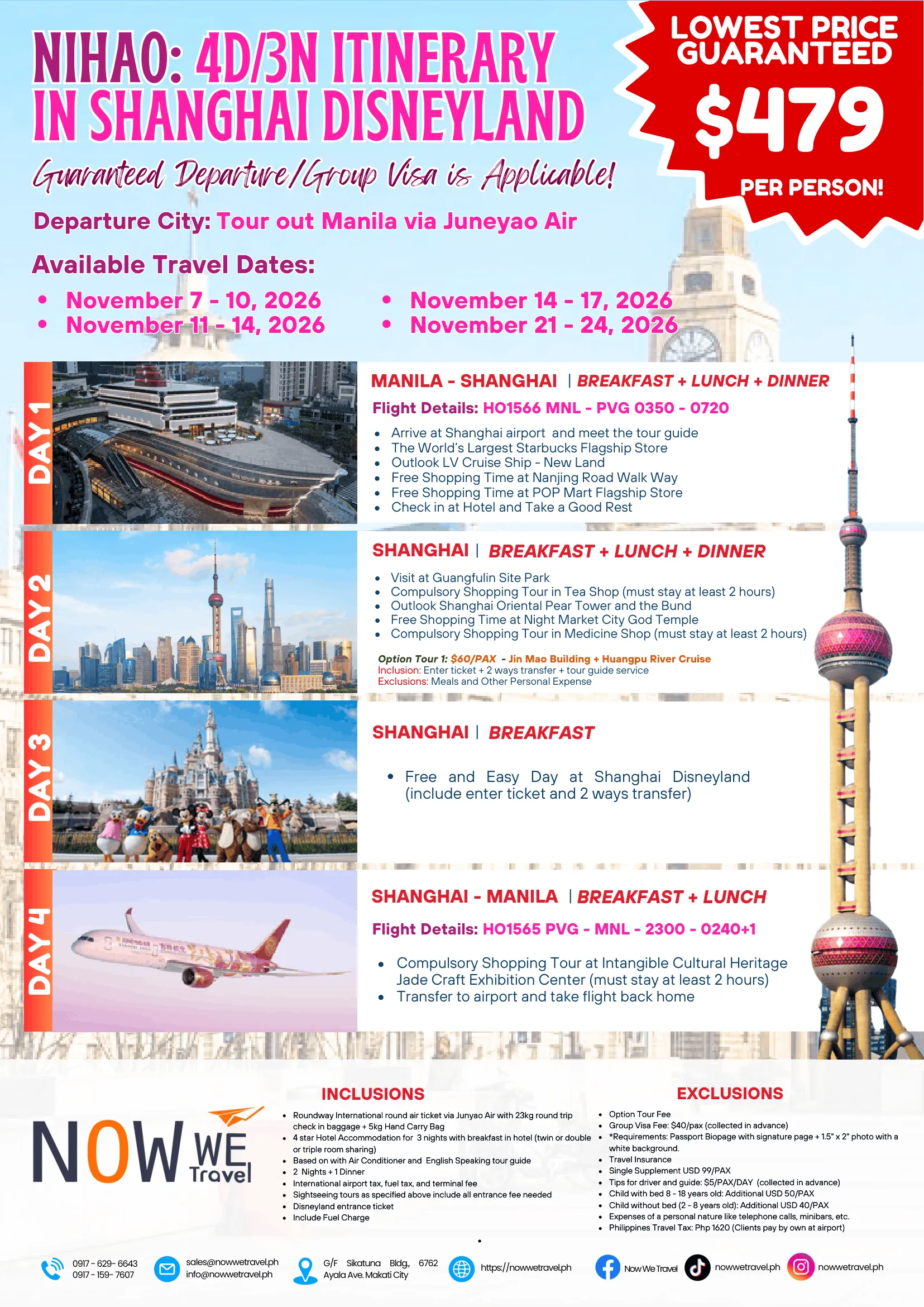 Shanghai Disneyland 4D3N Tour Package from Manila (All-In with Tickets & Transfers)